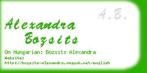alexandra bozsits business card